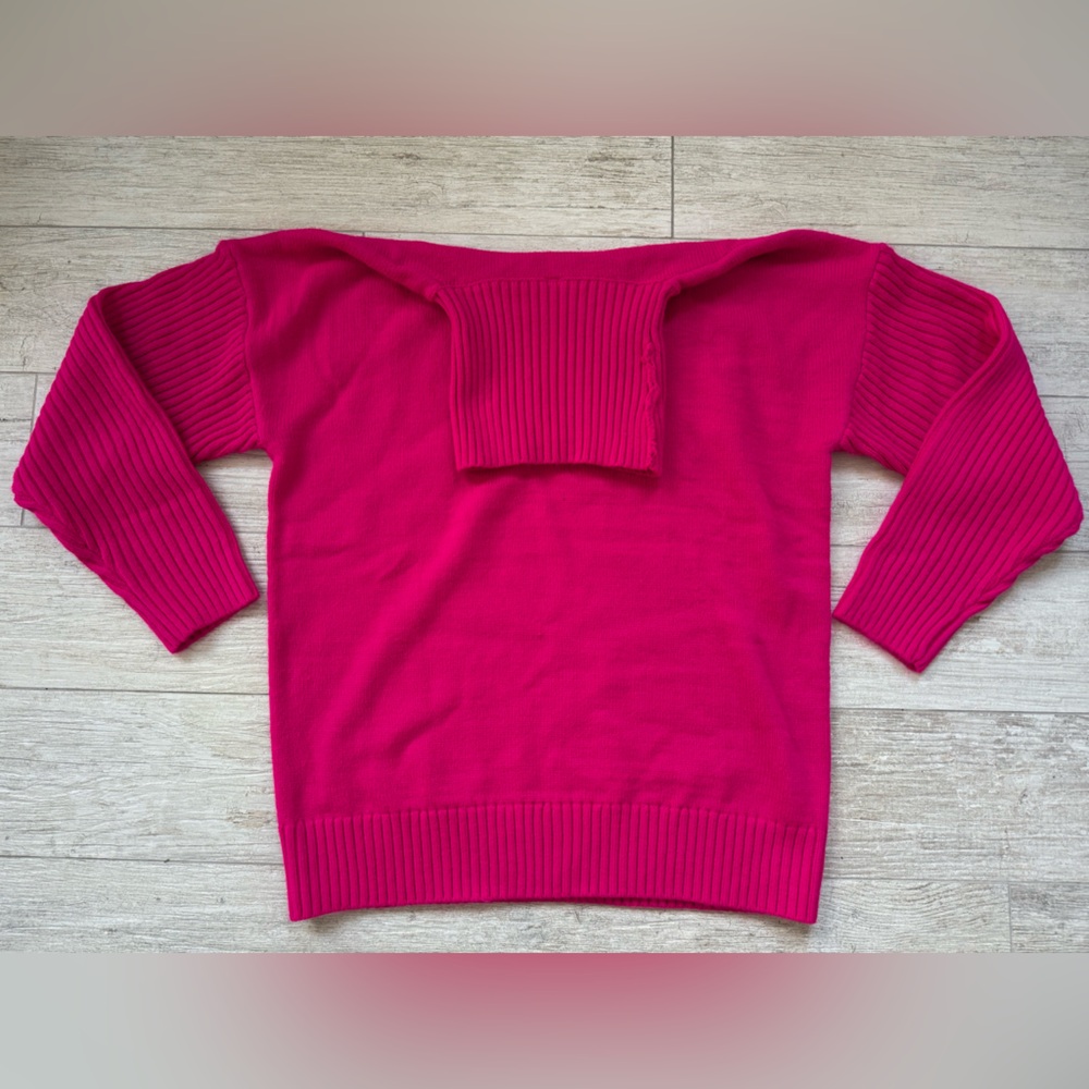Hot Pink Turtleneck Sweater